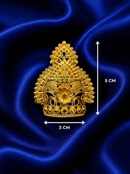 Gold-Plated Chandrika Mukut for Deity