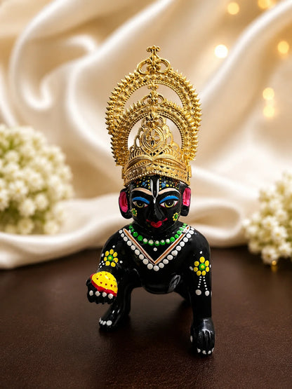 Gold-Plated Double Chandrika Mukut for Deity