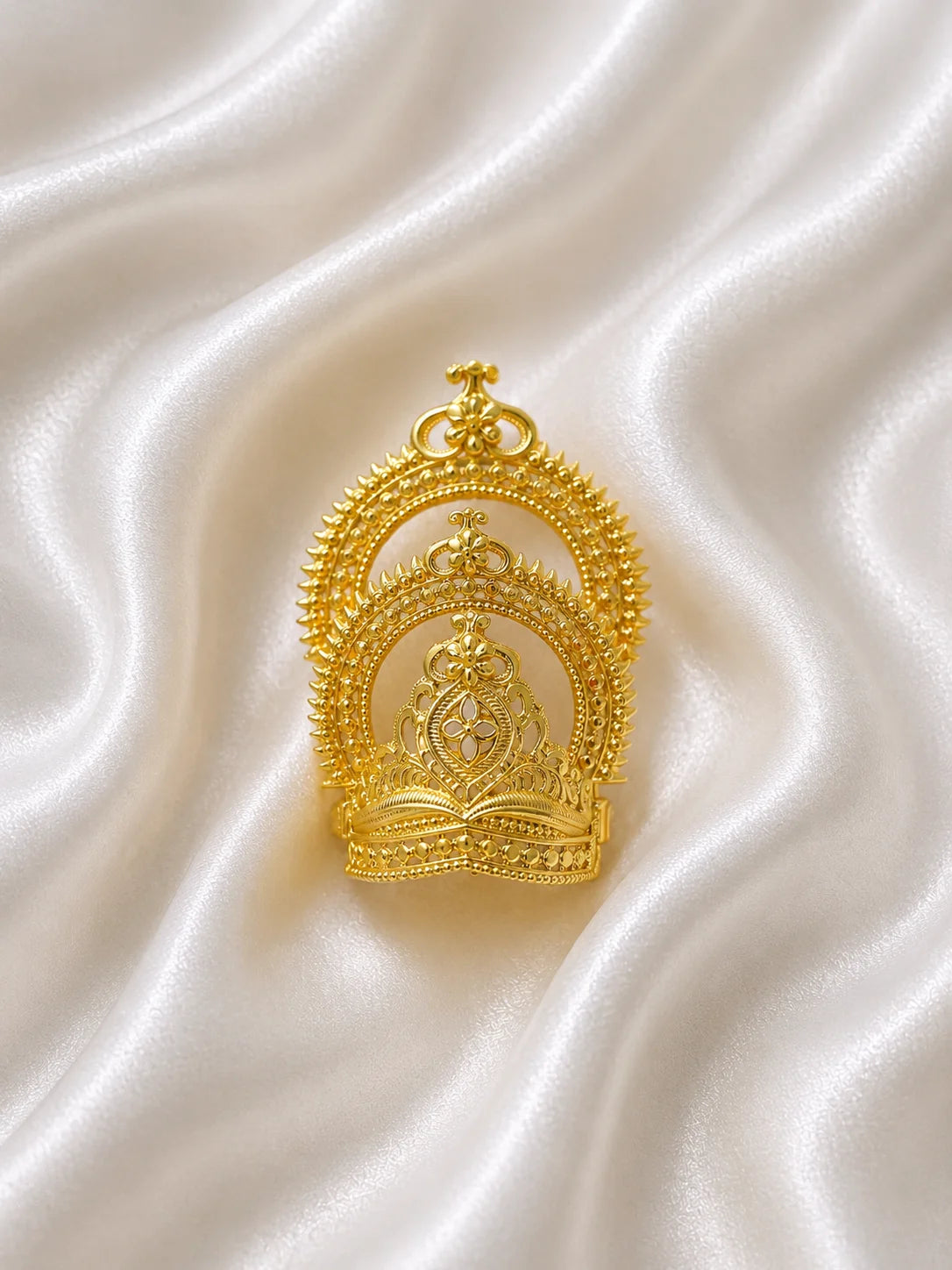 Gold-Plated Double Chandrika Mukut for Deity