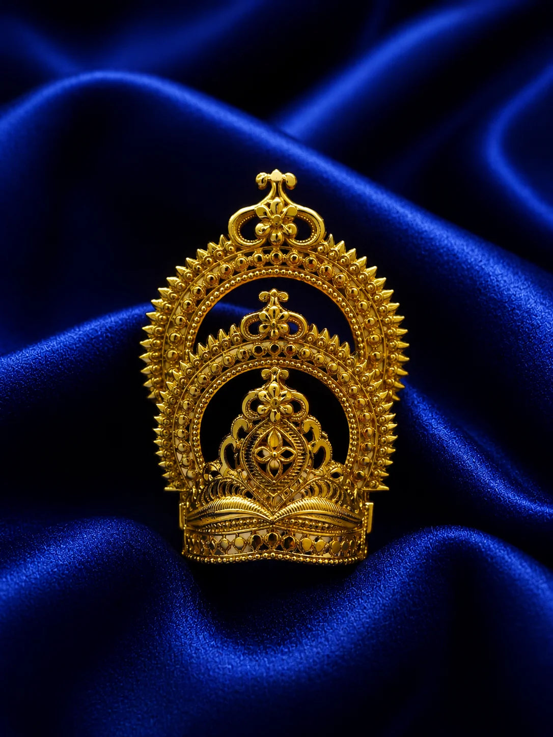 Gold-Plated Double Chandrika Mukut for Deity