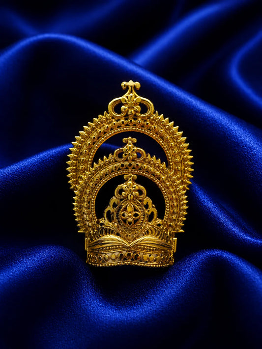 Gold-Plated Double Chandrika Mukut for Deity
