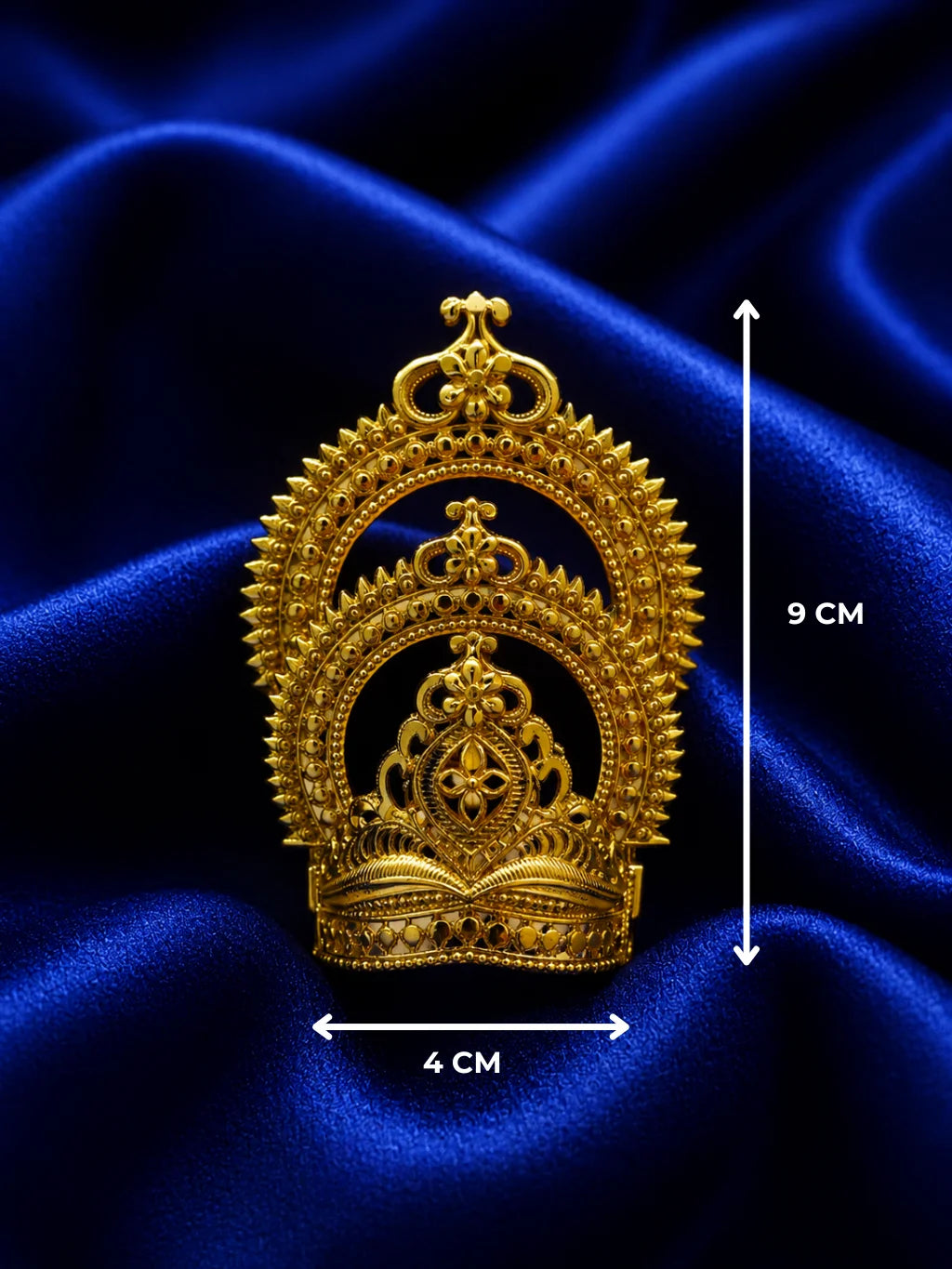 Gold-Plated Double Chandrika Mukut for Deity