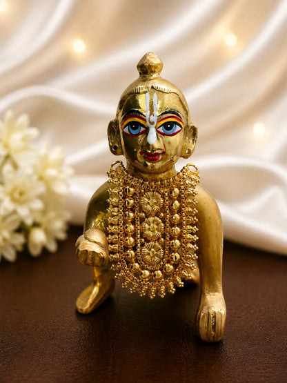 Gold-Plated Maharaj Jewellery for Deity