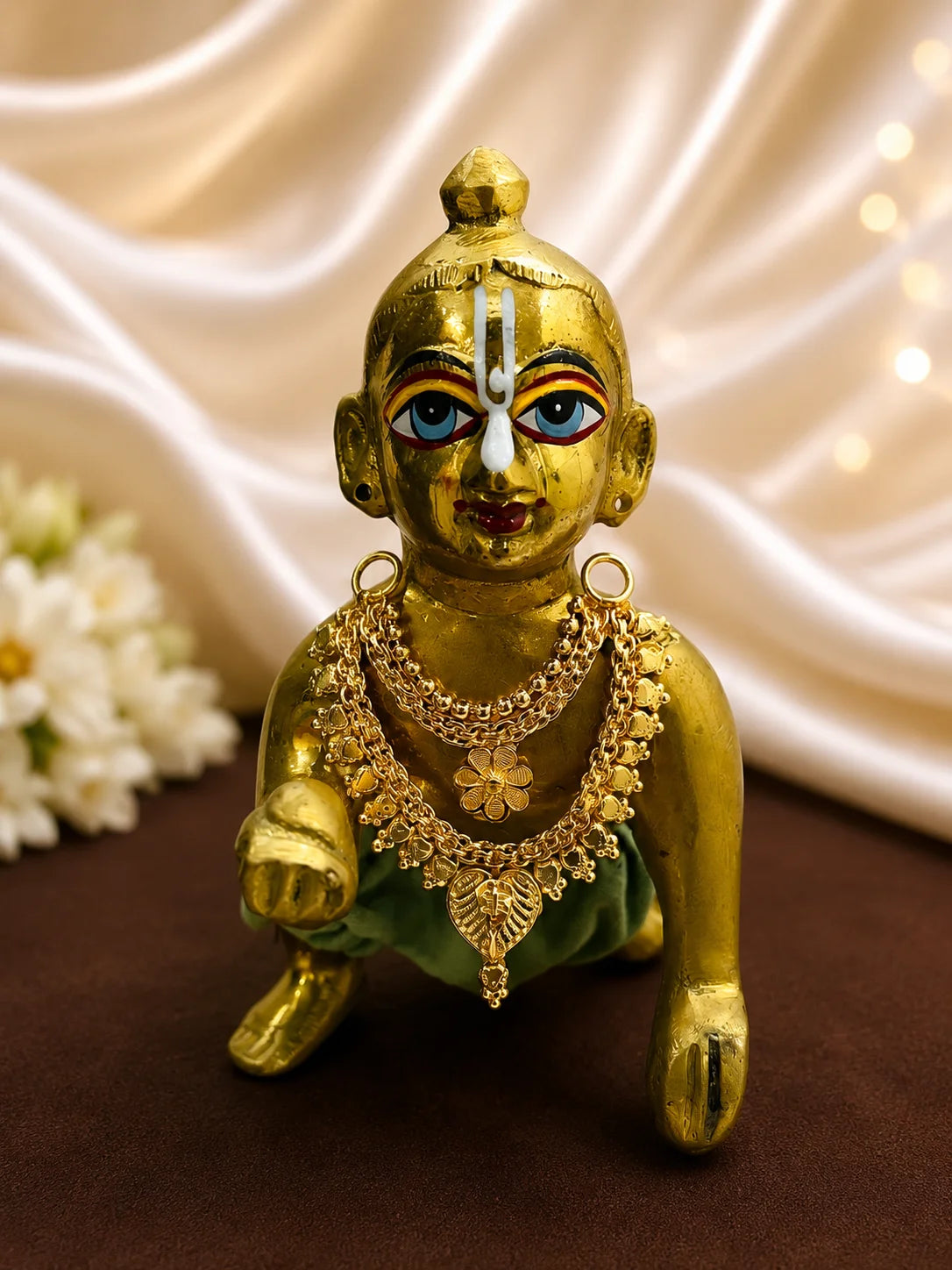 Gold-Plated Maharani Style Haar for Deity
