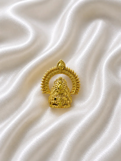 Gold-Plated Mayur Mukut for Deity