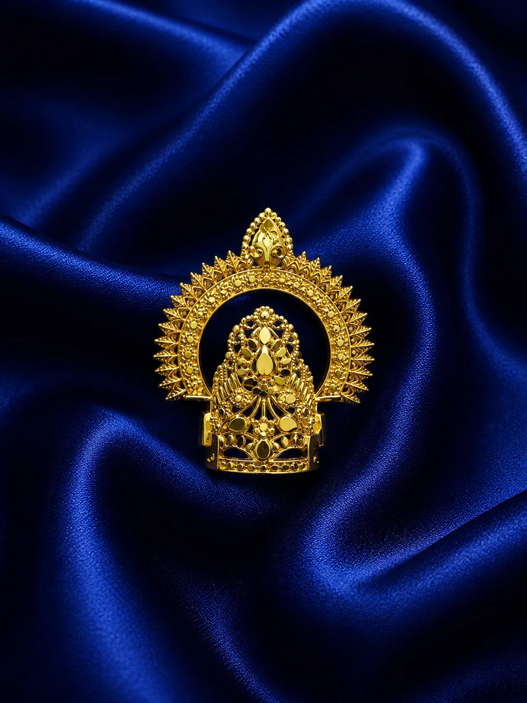 Gold-Plated Mayur Mukut for Deity