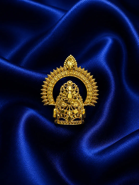 Gold-Plated Mayur Mukut for Deity