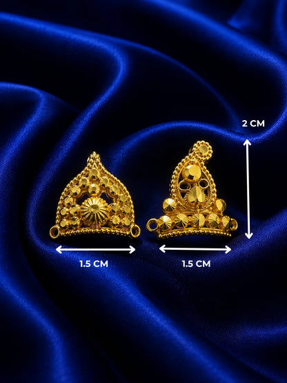 Gold-plated mukut combo set for deity with elegant traditional crown designs