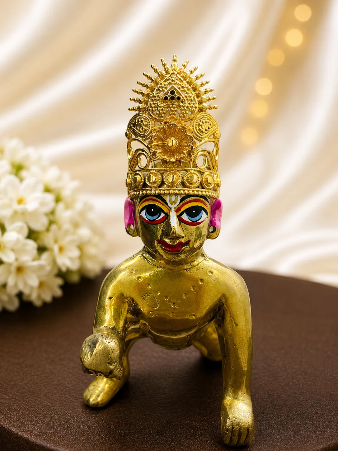 Gold-Plated Shringar Mukut for Deity