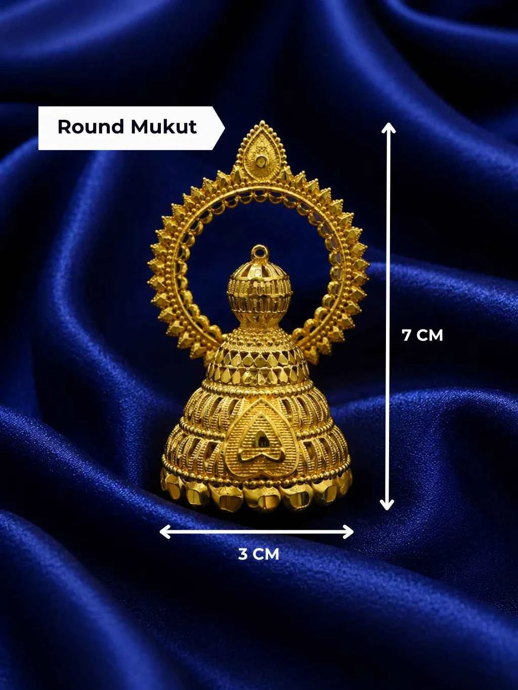 Gold-Plated Temple Dome Mukut for Deity