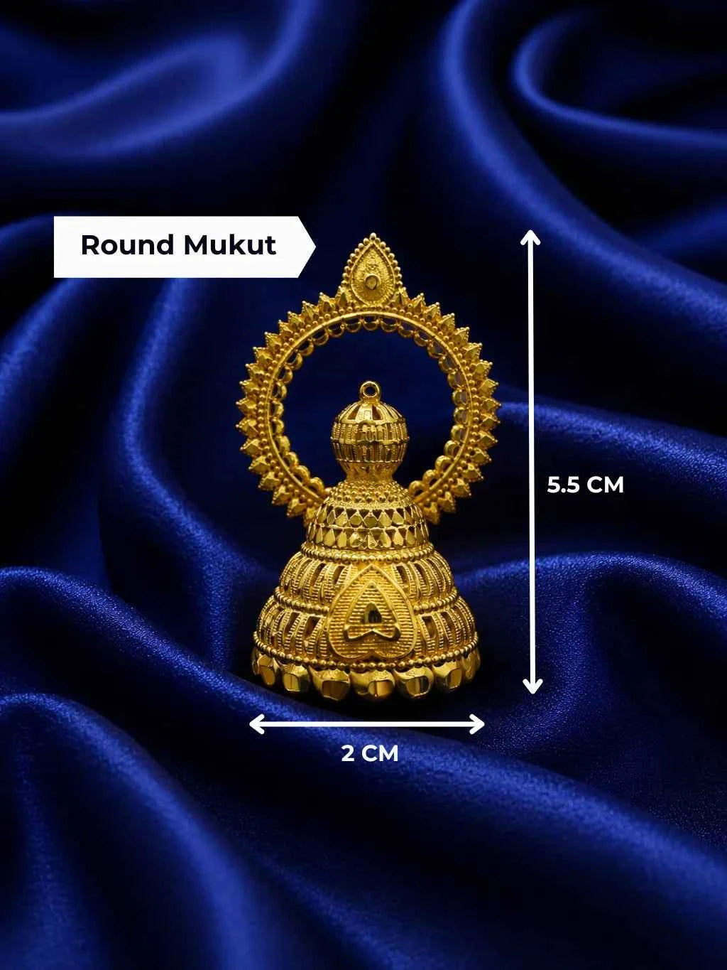 Gold-Plated Temple Dome Mukut for Deity
