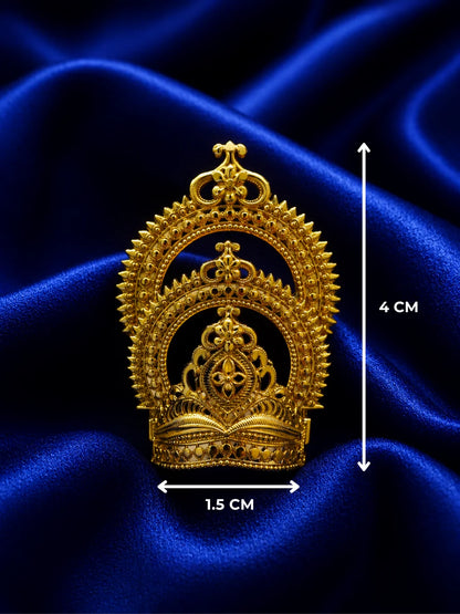 Gold-Plated Double Chandrika Mukut for Deity
