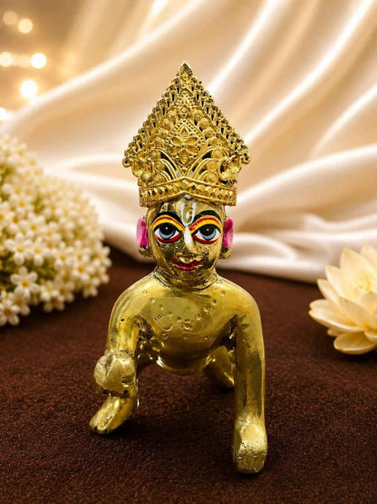 Gold-Plated Gopuram Mukut for Deity