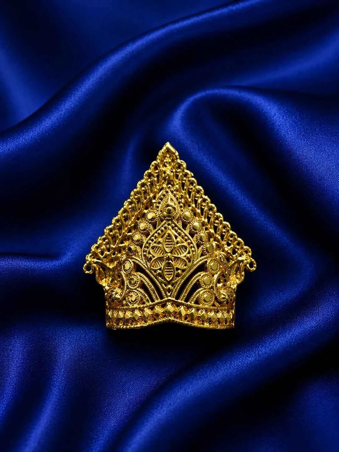 Gold-Plated Gopuram Mukut for Deity