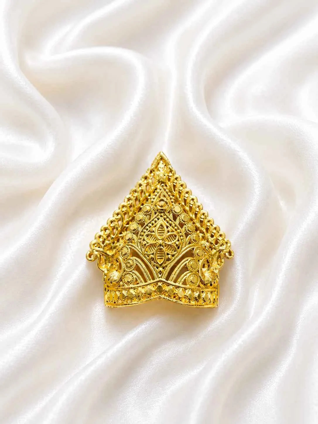 Gold-Plated Gopuram Mukut for Deity