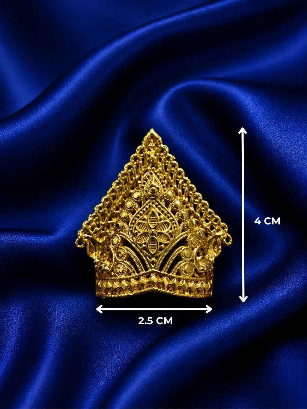 Gold-Plated Gopuram Mukut for Deity
