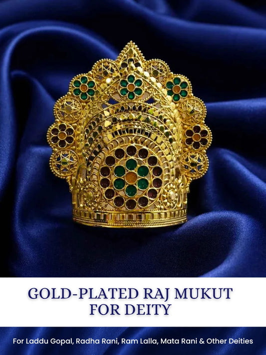 Gold-Plated Raj Mukut for Deity