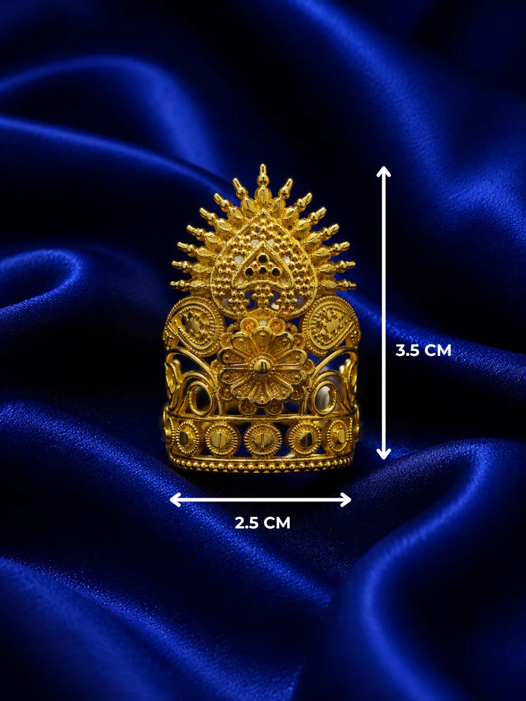 Gold-Plated Shringar Mukut for Deity