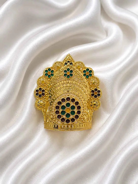 Gold-Plated Raj Mukut for Deity
