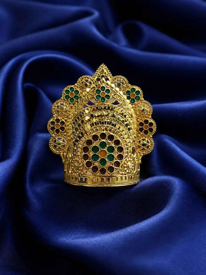 Gold-Plated Raj Mukut for Deity