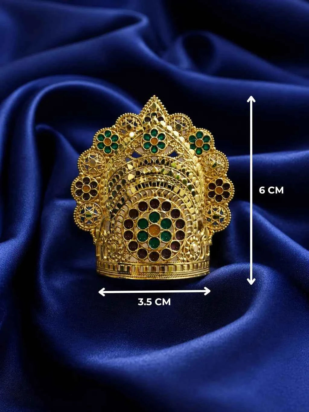 Gold-Plated Raj Mukut for Deity