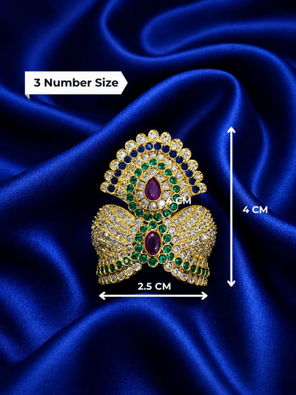 Premium Golden Plated Jadau AD Mukut for Laddu Gopal Ji