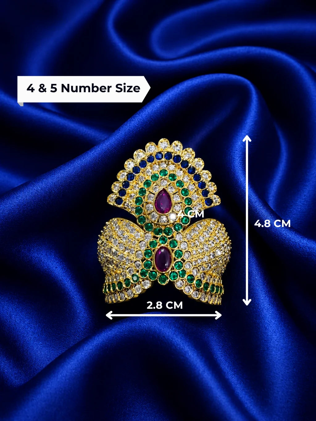 Premium Golden Plated Jadau AD Mukut for Laddu Gopal Ji
