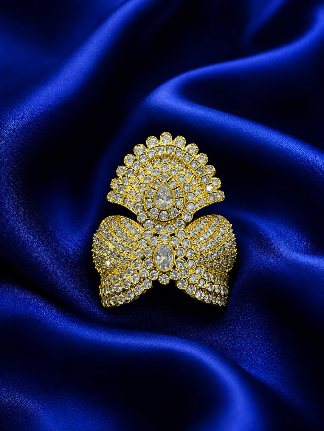 Premium Golden Plated Jadau AD Mukut for Laddu Gopal Ji