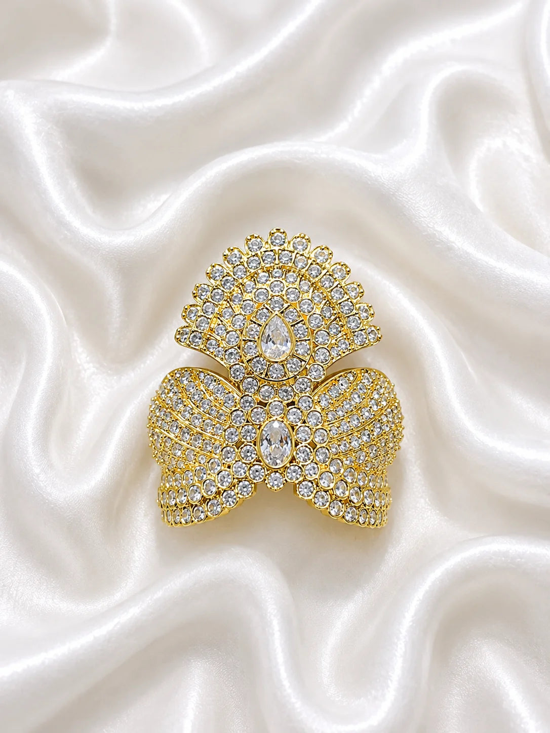Premium Golden Plated Jadau AD Mukut for Laddu Gopal Ji