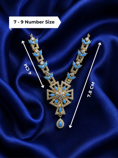 Elegant Golden AD Necklace for Laddu Gopal with sparkling American diamond stones and silver finish
