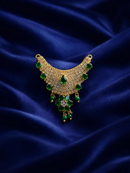 Green devotional jewellery for God for peaceful divine shringar
