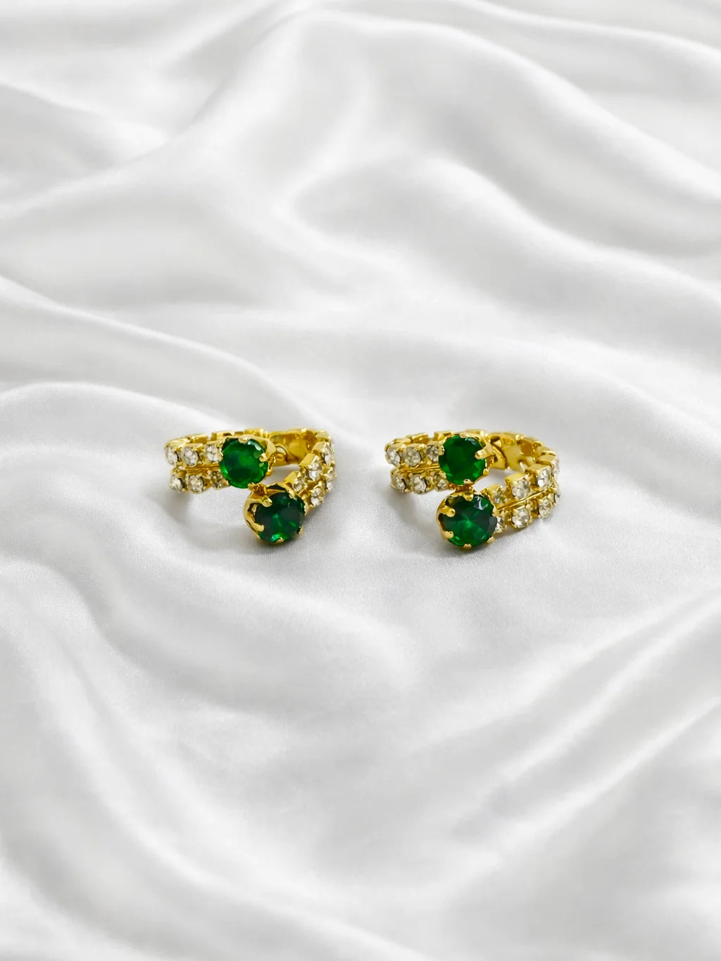 Green stone Laddu Gopal bangles with elegant green stone design