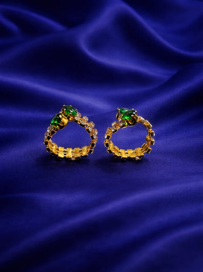 Green stone Laddu Gopal bangles with elegant green stone design