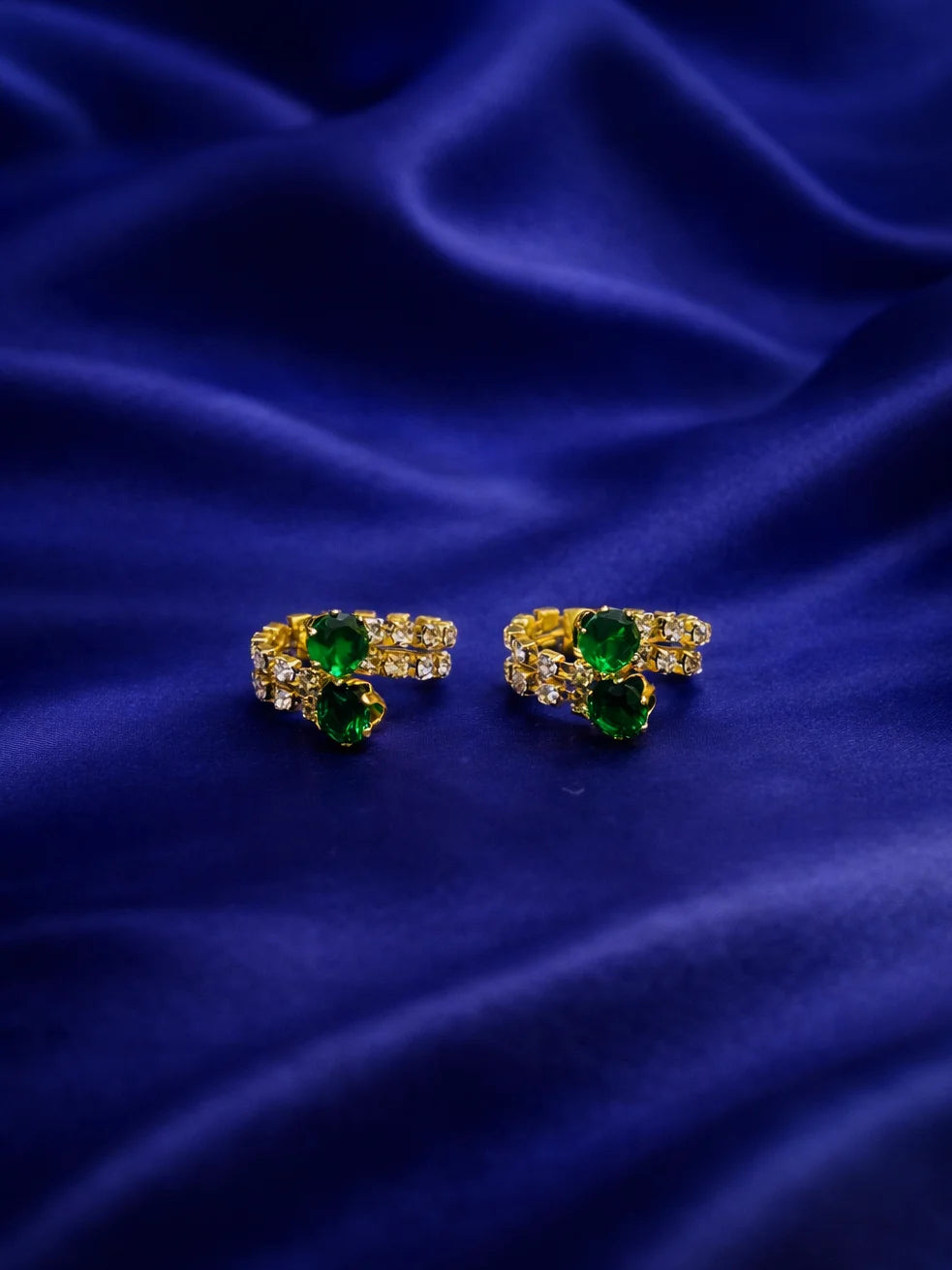 Green stone Laddu Gopal bangles with elegant green stone design