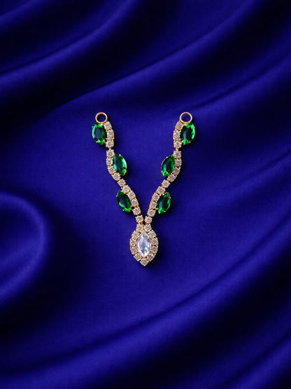 Green designer Laddu Gopal jewellery for royal festive shringar