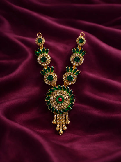 Green Designer Necklace for Deity