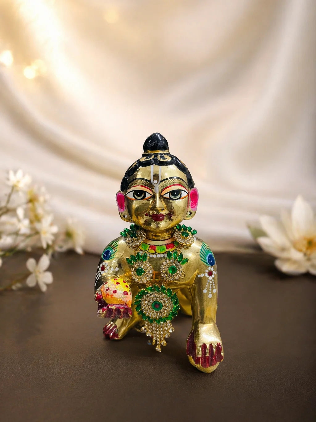 Green Designer Necklace for Deity