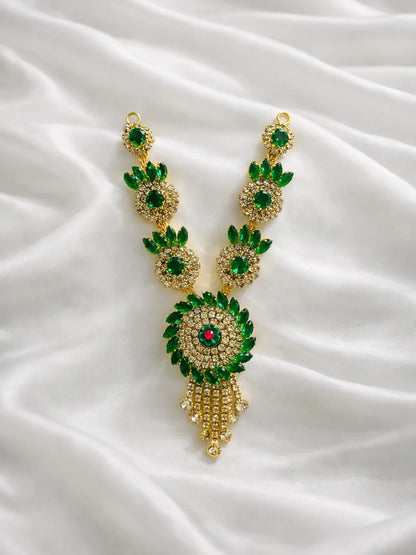 Green Designer Necklace for Deity