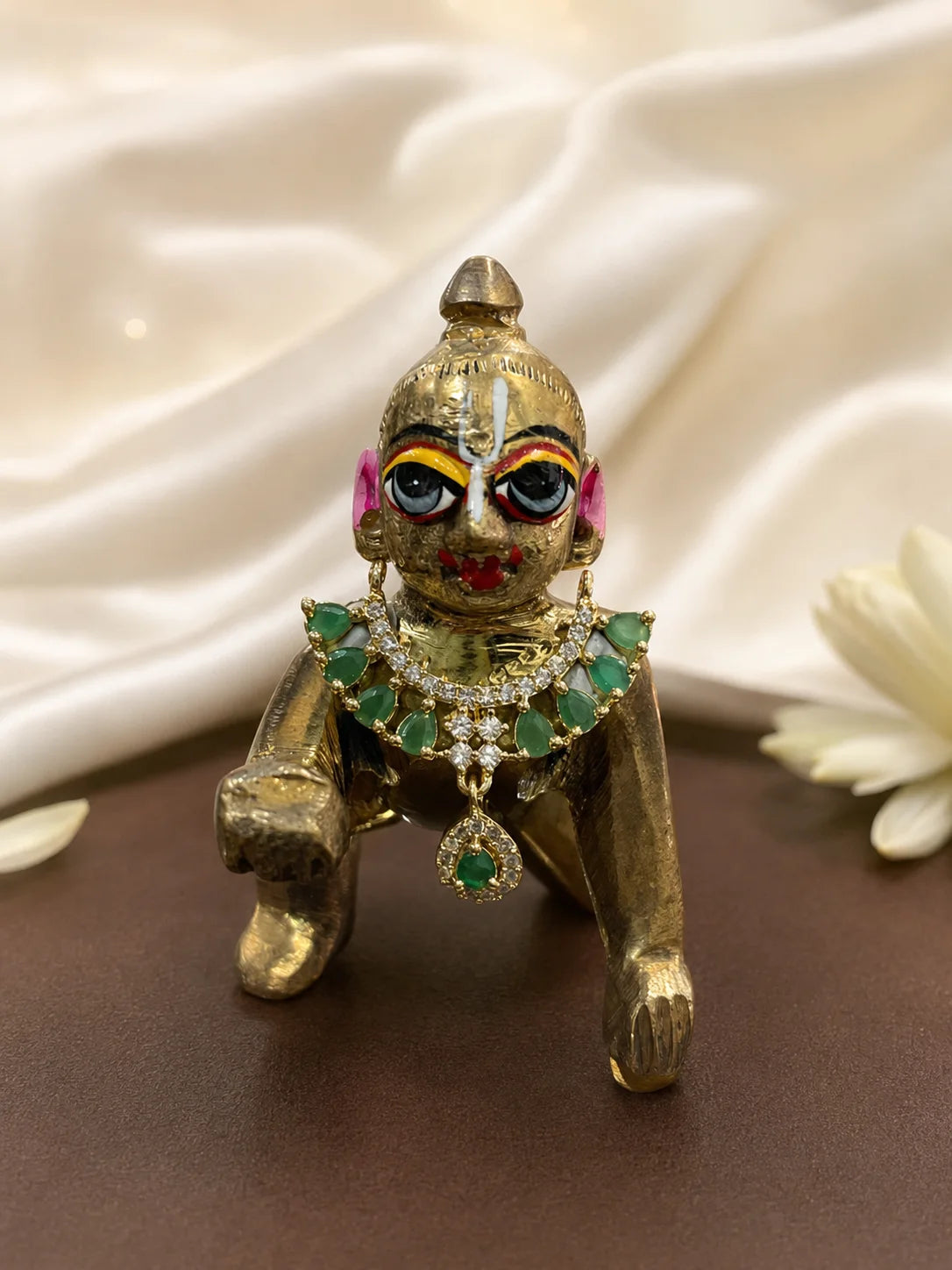 Gulnaar AD Choker for Laddu Gopal with sparkling American diamond stones and floral-inspired design