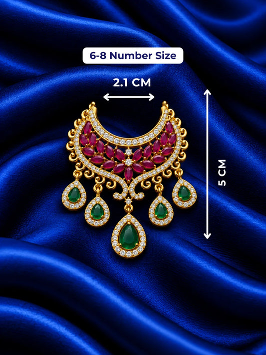 Gulnaar Ratna AD Necklace for Deity with rich jewel-inspired accents and sparkling AD work. An elegant necklace for Laddu Gopal and festive shringar.
