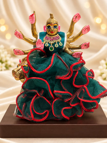 Gulnaar Ratna AD Necklace for Deity with rich jewel-inspired accents and sparkling AD work. An elegant necklace for Laddu Gopal and festive shringar.
