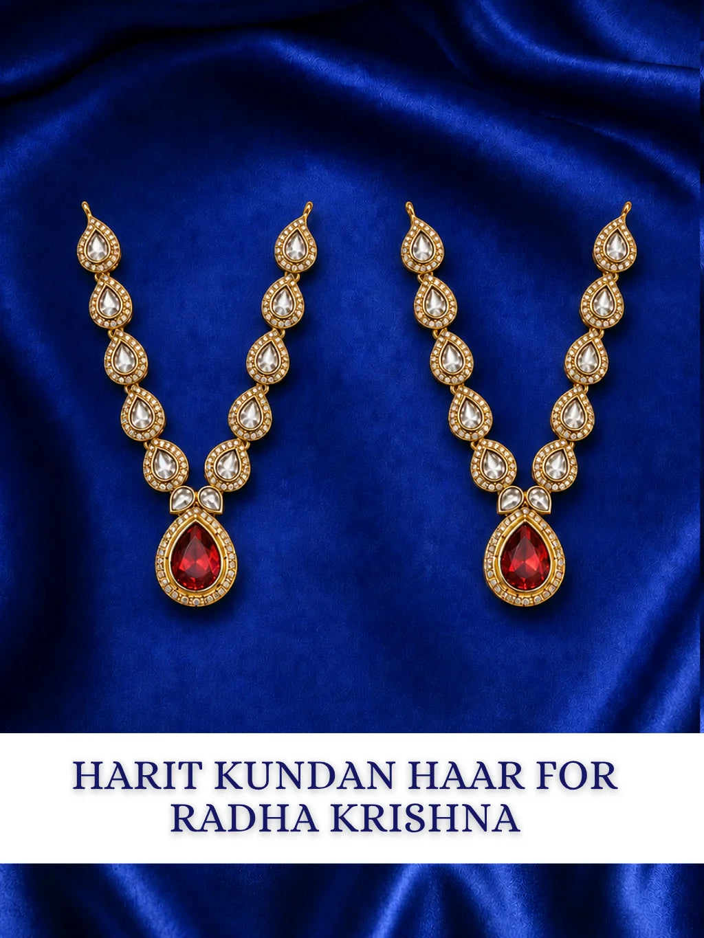 Harit Kundan Haar for Radha Krishna