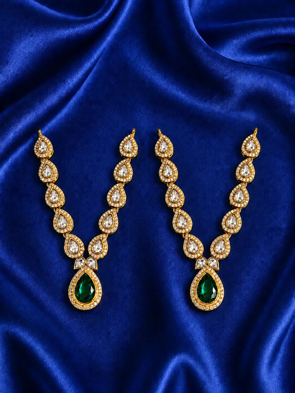 Harit Kundan Haar for Radha Krishna