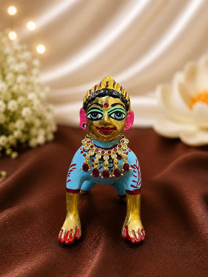 Harit Ratna AD Choker for Laddu Gopal with emerald-inspired detailing and sparkling American diamond stones