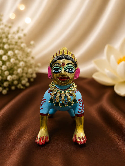 Harit Ratna AD Choker for Laddu Gopal with emerald-inspired detailing and sparkling American diamond stones