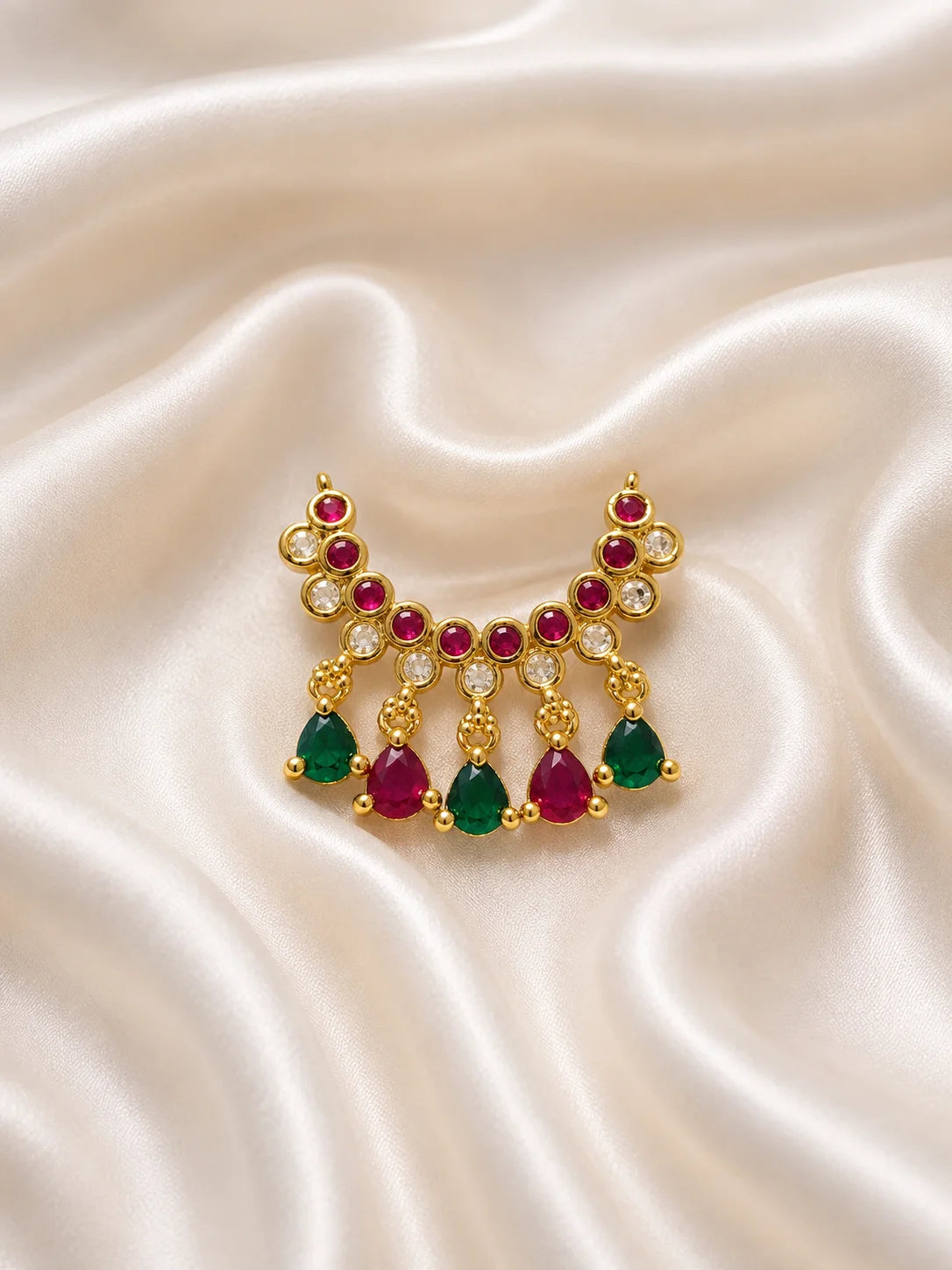Harit Ratna AD Choker for Laddu Gopal with emerald-inspired detailing and sparkling American diamond stones