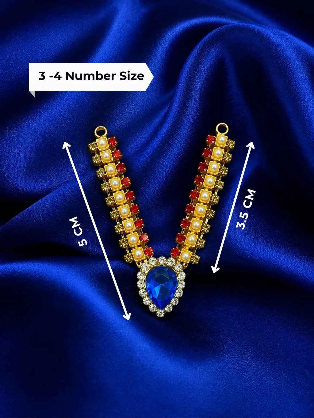 Indraneel Pearl AD Necklace for Laddu Gopal with pearls and sparkling American diamond stones