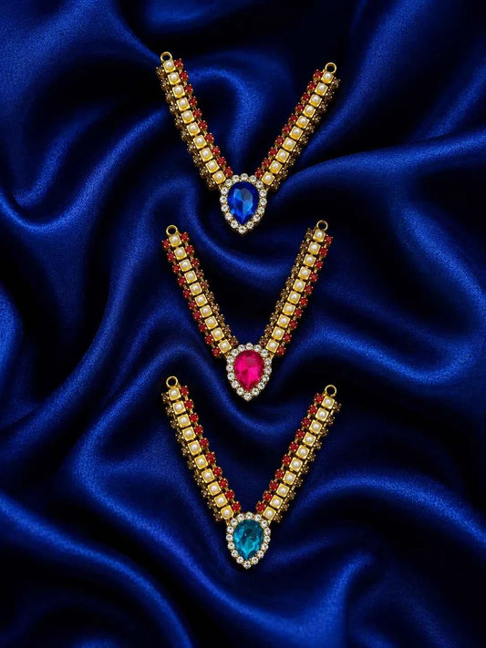 Indraneel Pearl AD Necklace for Deity (Set of 3)