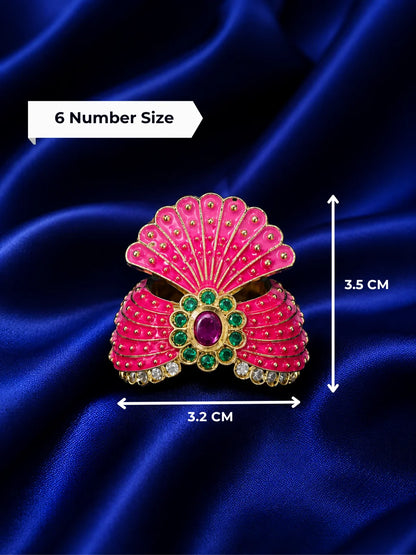 Jadau AD Mukut for Laddu Gopal with sparkling American diamond design