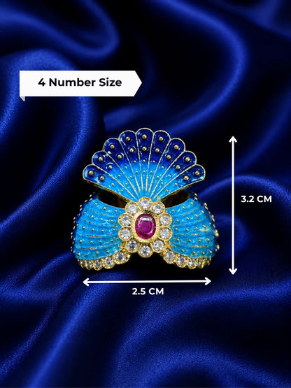 Jadau AD Mukut for Laddu Gopal with sparkling American diamond design